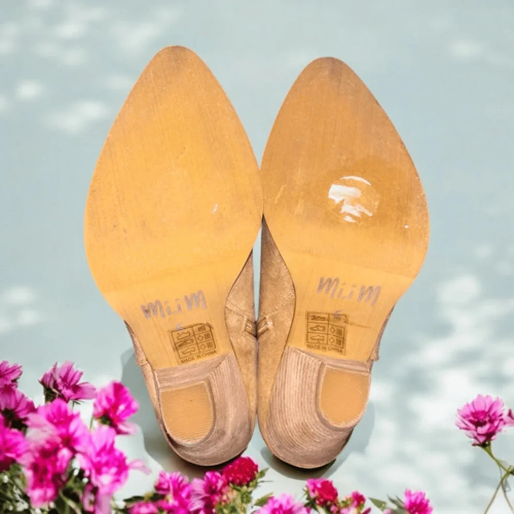 MiiM Tan Faux Suede Ankle Boots Size 6 New